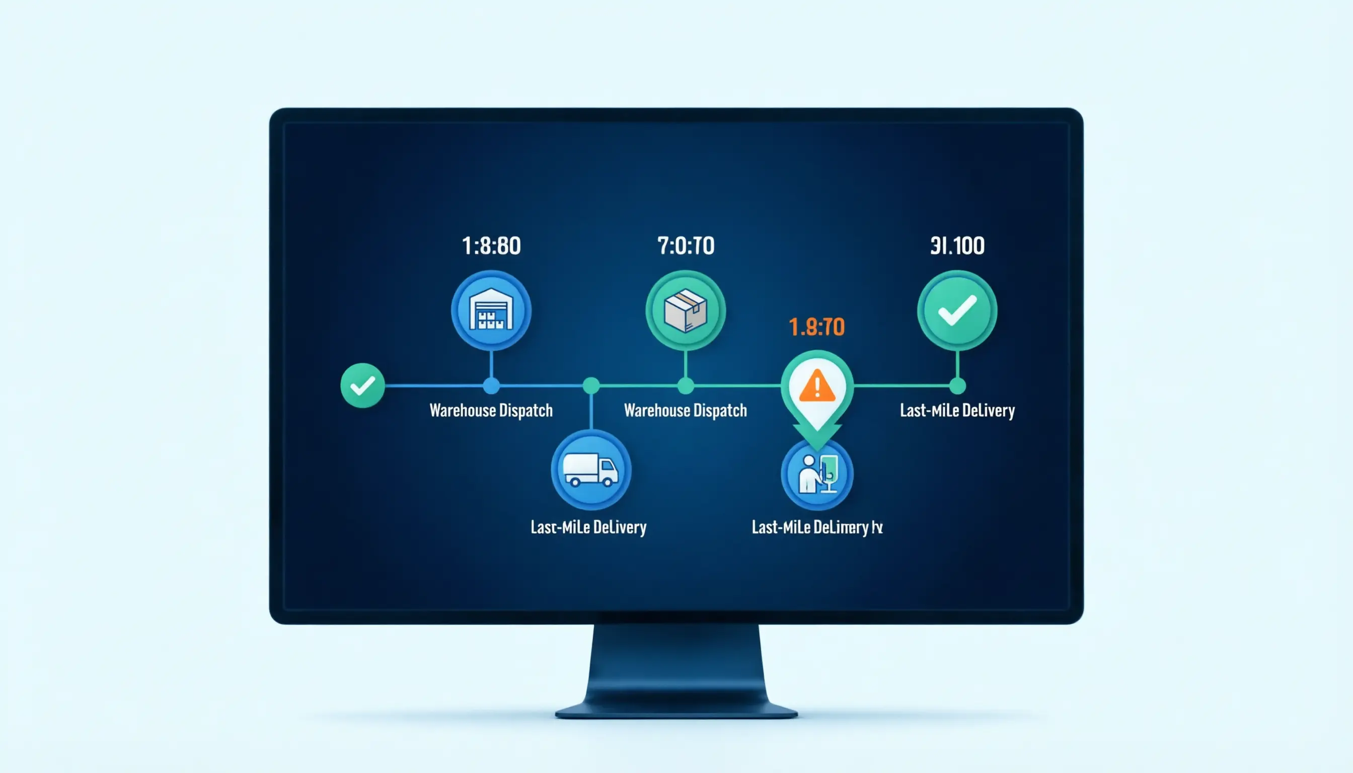 Delivery workflow timeline with checkpoints